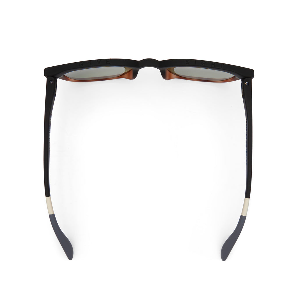 Juniper Traveler Sunglasses  - Matte Black Honey Tortoise Soft Touch Finish Top View