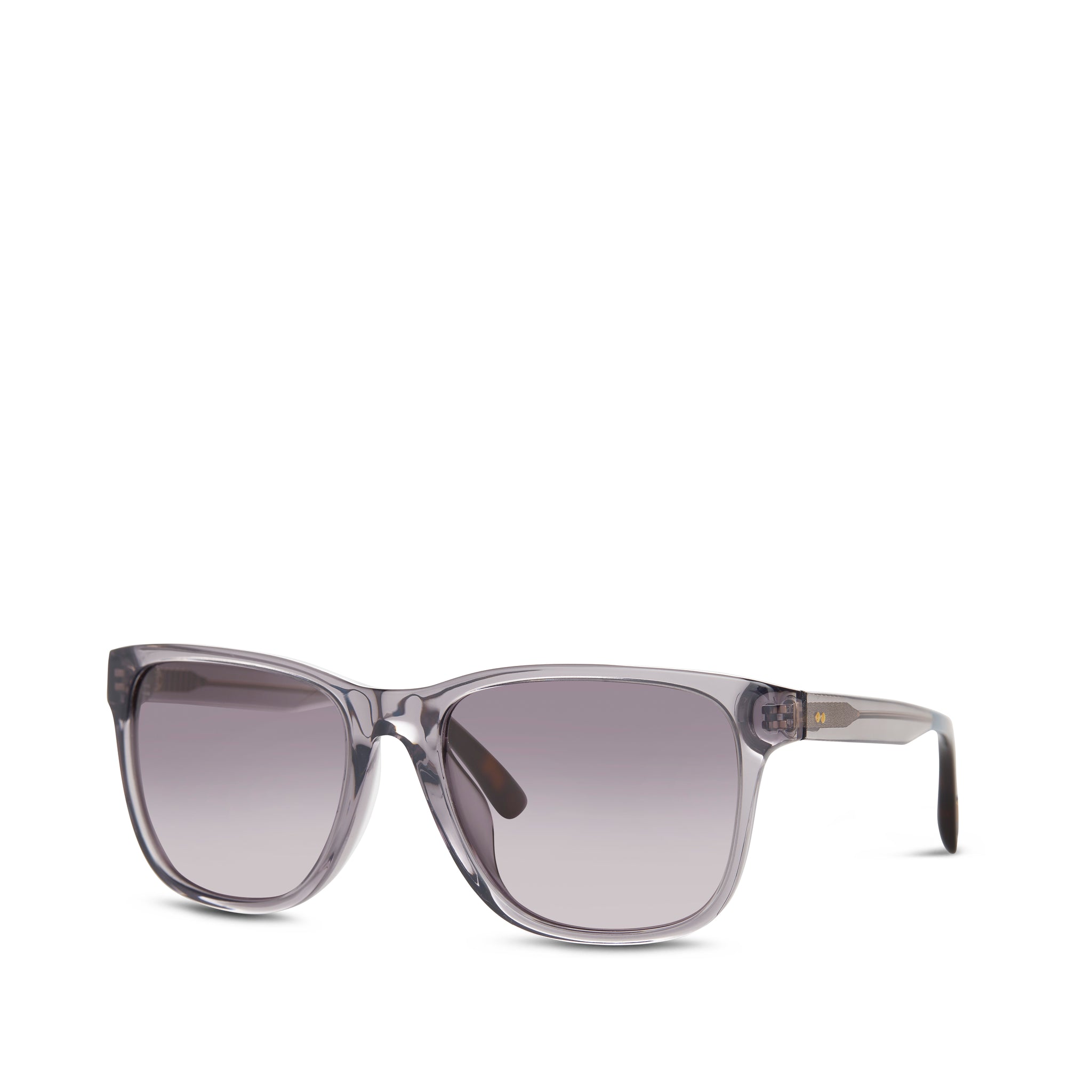 Austin Handcrafted Sunglasses - Smoke Grey Crystal Side Angle View