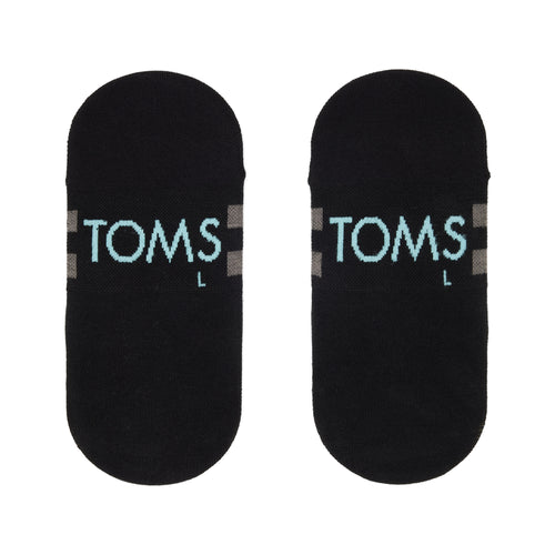 Back Angle Of Classic No Show Socks Black