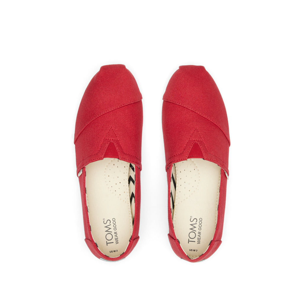 Alpargata Red Recycled Cotton Canvas Top View