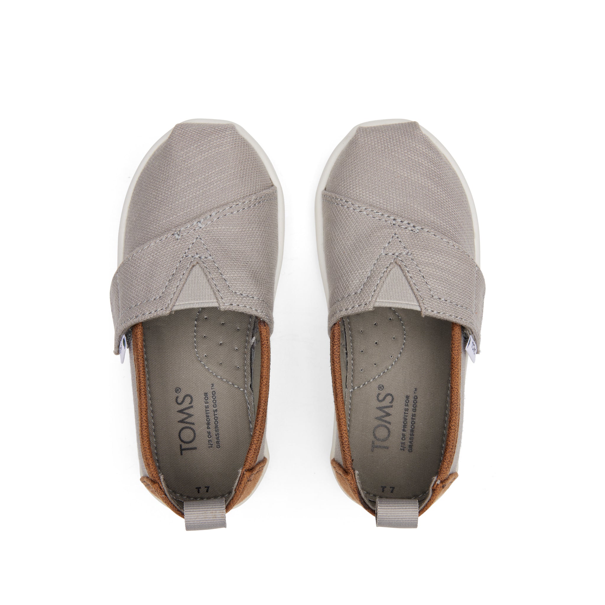 Alpargata Grey Recycled Cotton Toddler Shoe Top View