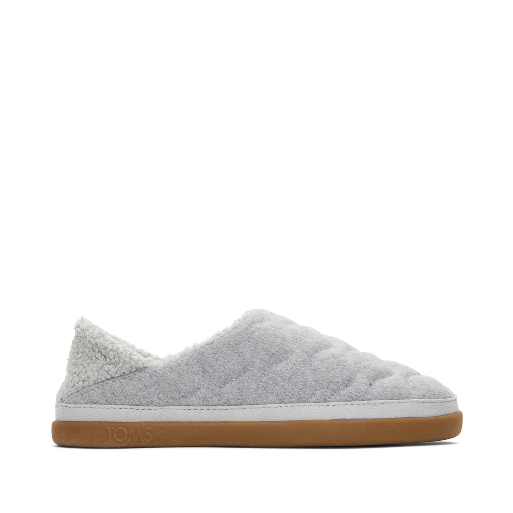 Ezra Grey Quilted Convertible Slipper Side View
