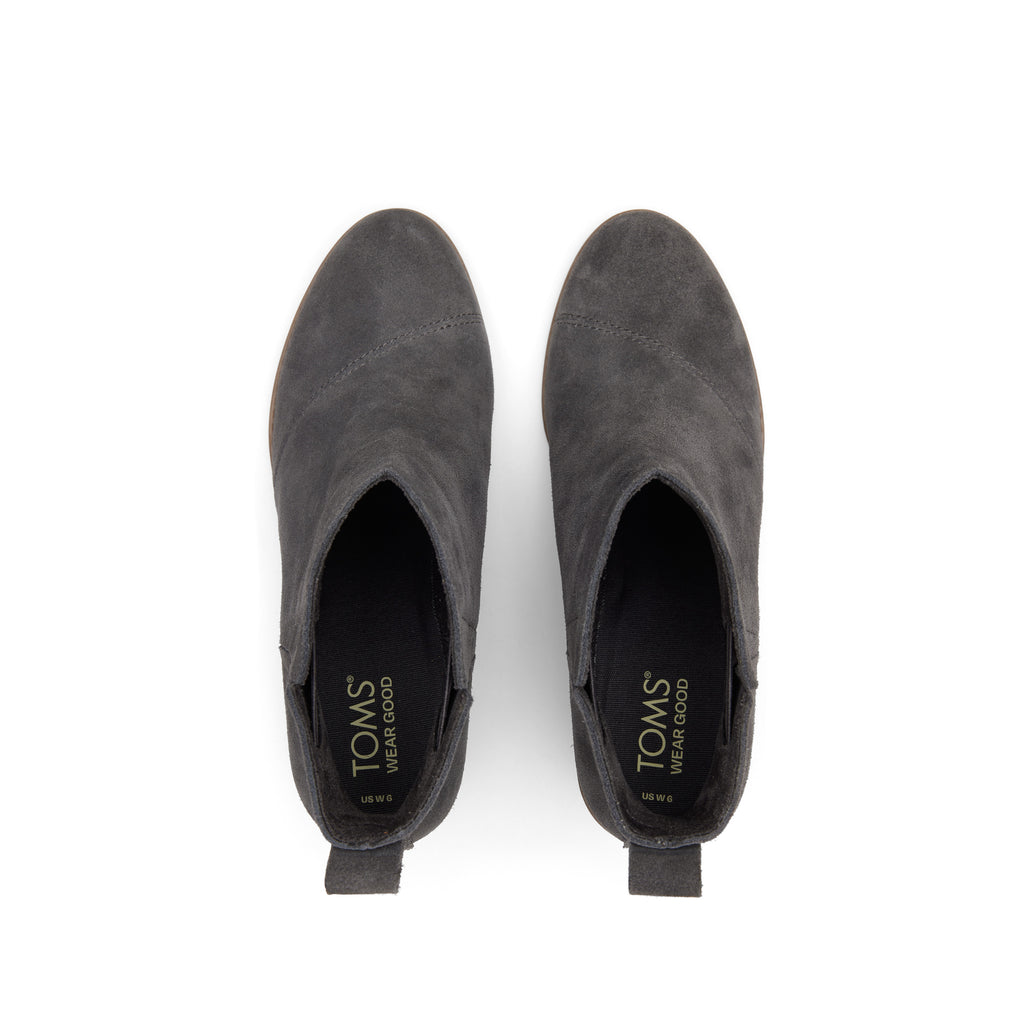Clare Forged Iron Suede Wedge Boot Top View
