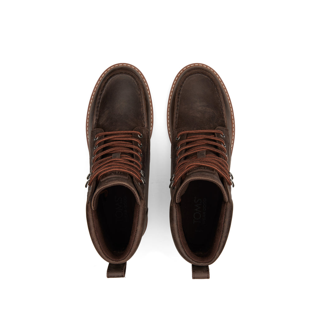 Palomar Brown Water Resistant Leather Boot Top View