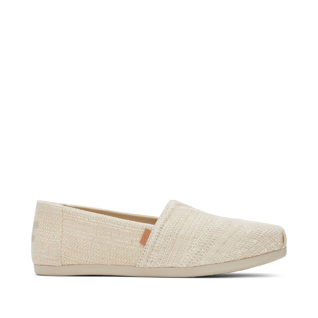 Alpargata Undyed Metallic Stripe Linen Side View
