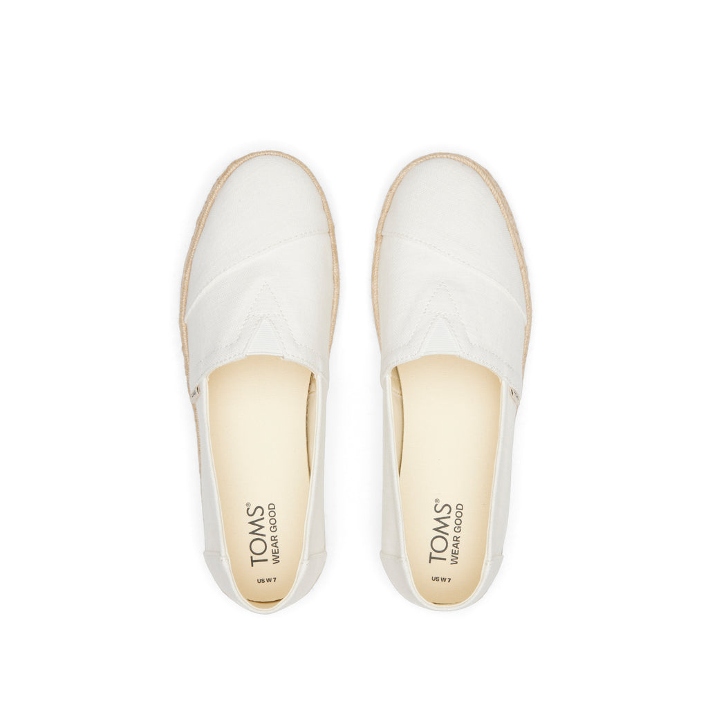Alpargata Rope 2.0 White Recycled Cotton Slubby Espadrille Top View