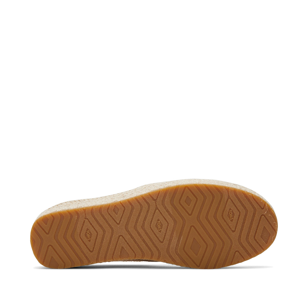 Valencia Undyed Metallic Linen Stripe Platform Espadrille Bottom Sole View