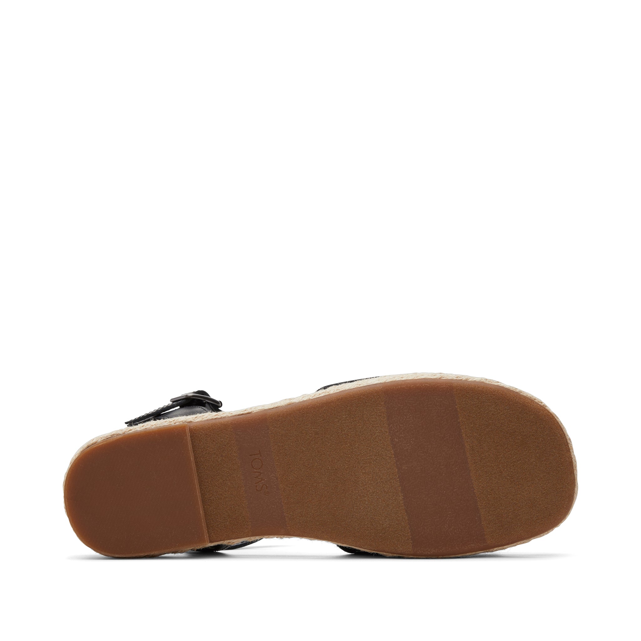Abby Black Flatform Espadrille Sandal Bottom Sole View