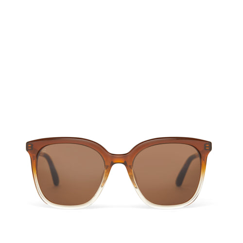 Charmaine Handcrafted Sunglasses  - Cappuccino Champagne Fade - Brown Front View