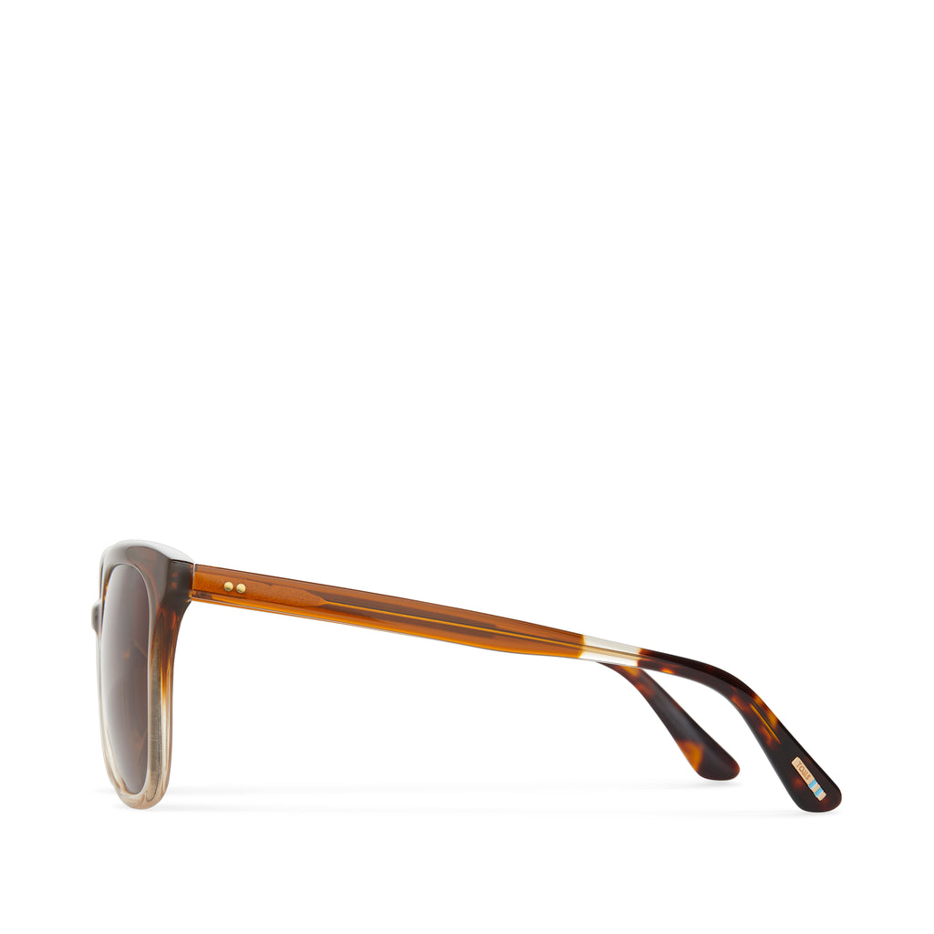 Charmaine Handcrafted Sunglasses  - Cappuccino Champagne Fade - Brown Side View