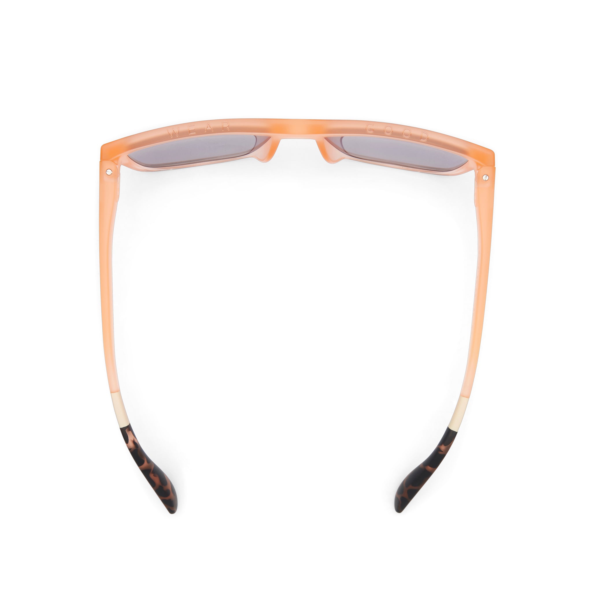 Jett Traveler Sunglasses  - Matte Peach Crystal Blue Gradient Top View