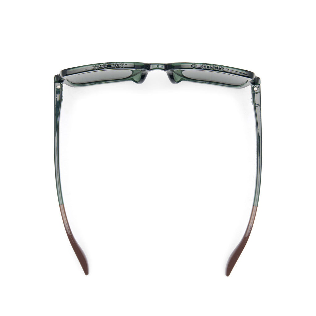 Athena Traveler Sunglasses  - Spruce Crystal - Green Grey Top View