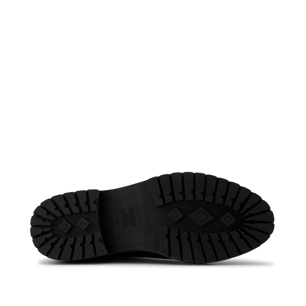 Bennet Boot - Water Resistant Black Leather Faux Fur Bottom Sole View
