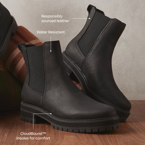 Bennet Boot - Water Resistant All Black Nubuck Leather