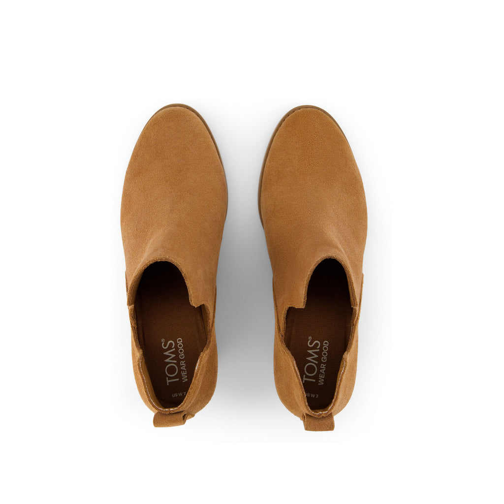 Gwen Brown Suede Wedge Boot Top View
