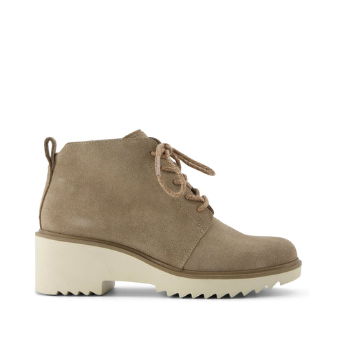 Maude Lace Up Dune Suede Wedge Boot Side View