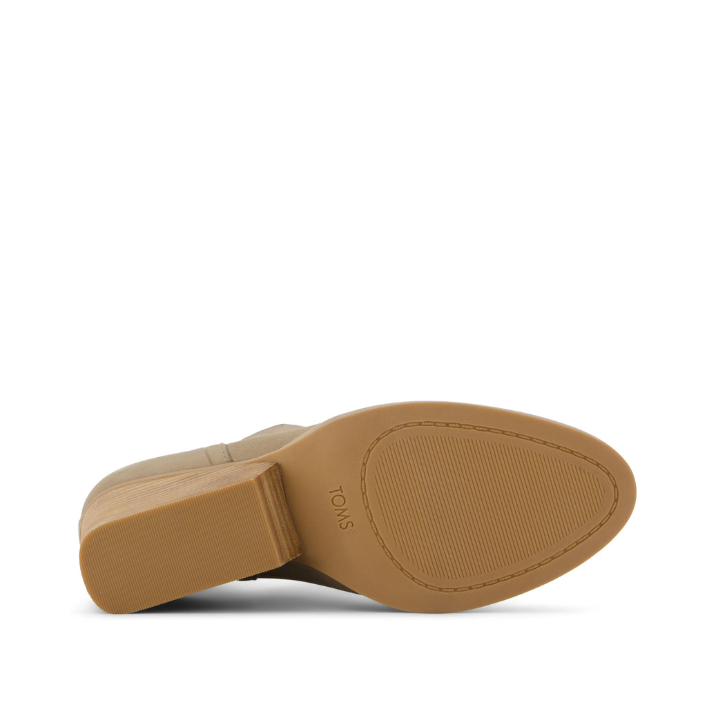 Eliza Heeled Boot - Dune Nubuck Leather Bottom Sole View