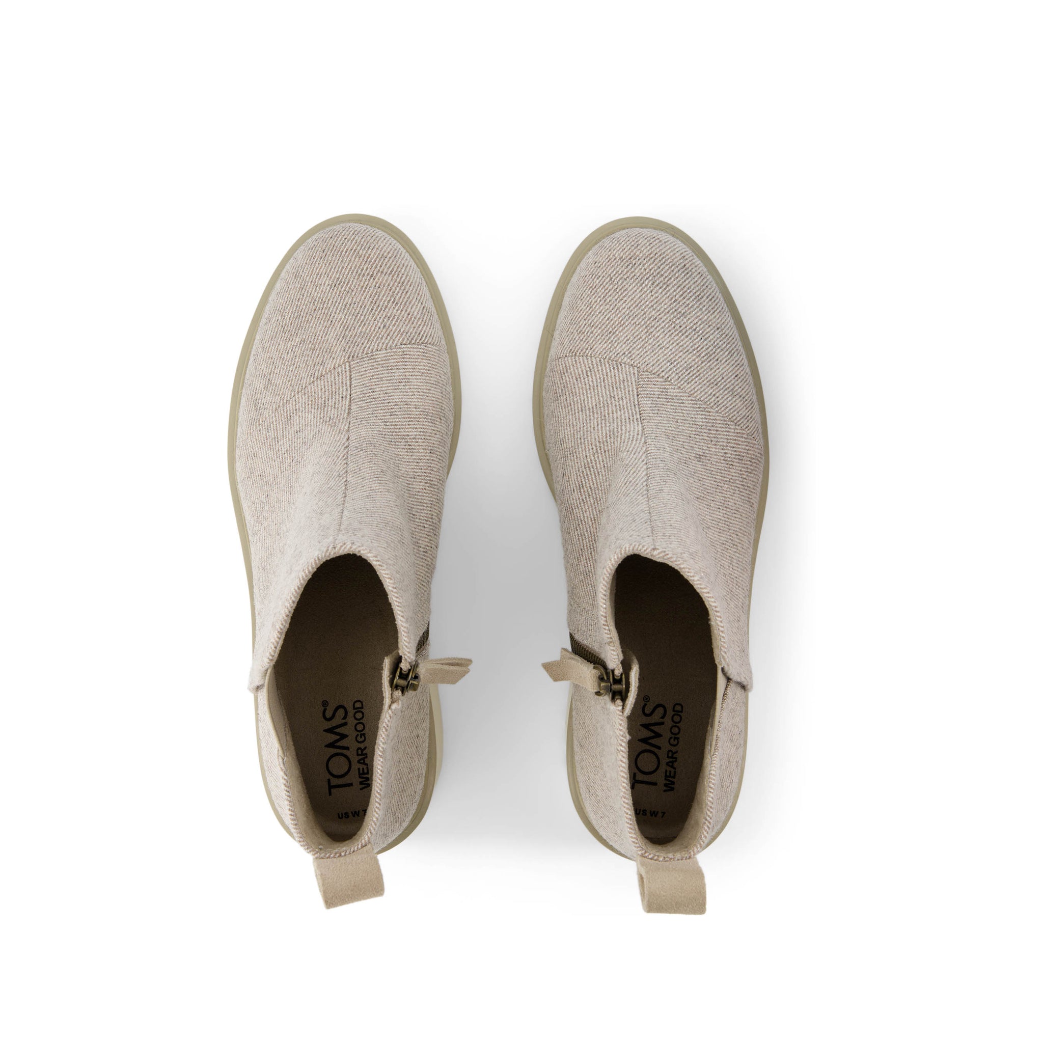 Maude Natural Shimmer Twill Wedge Boot Top View