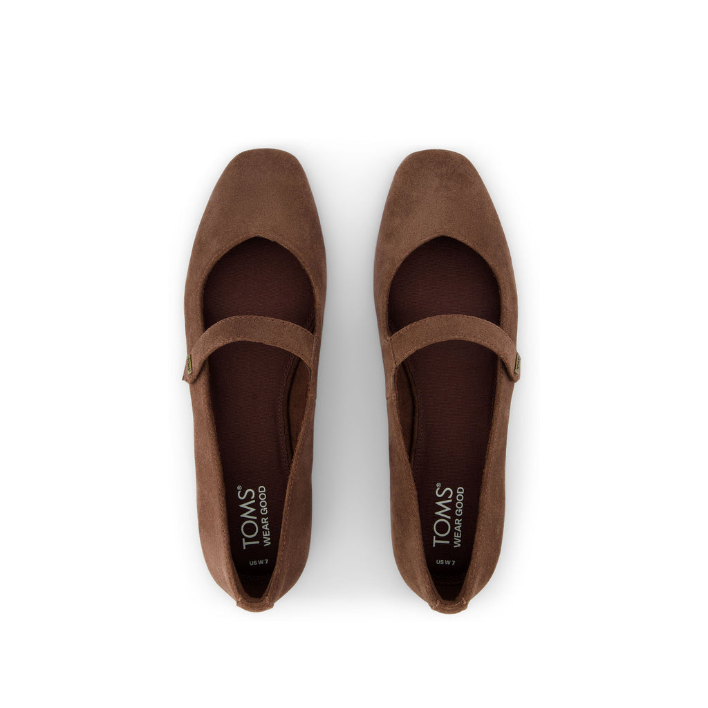 Bianca Dark Brown Suede Flat Top View