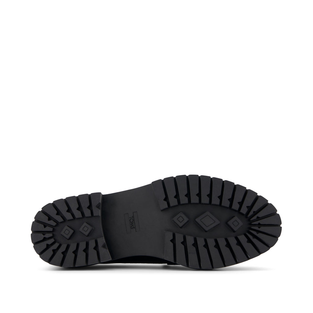 Cara Black Metallic Leather Loafer Bottom Sole View