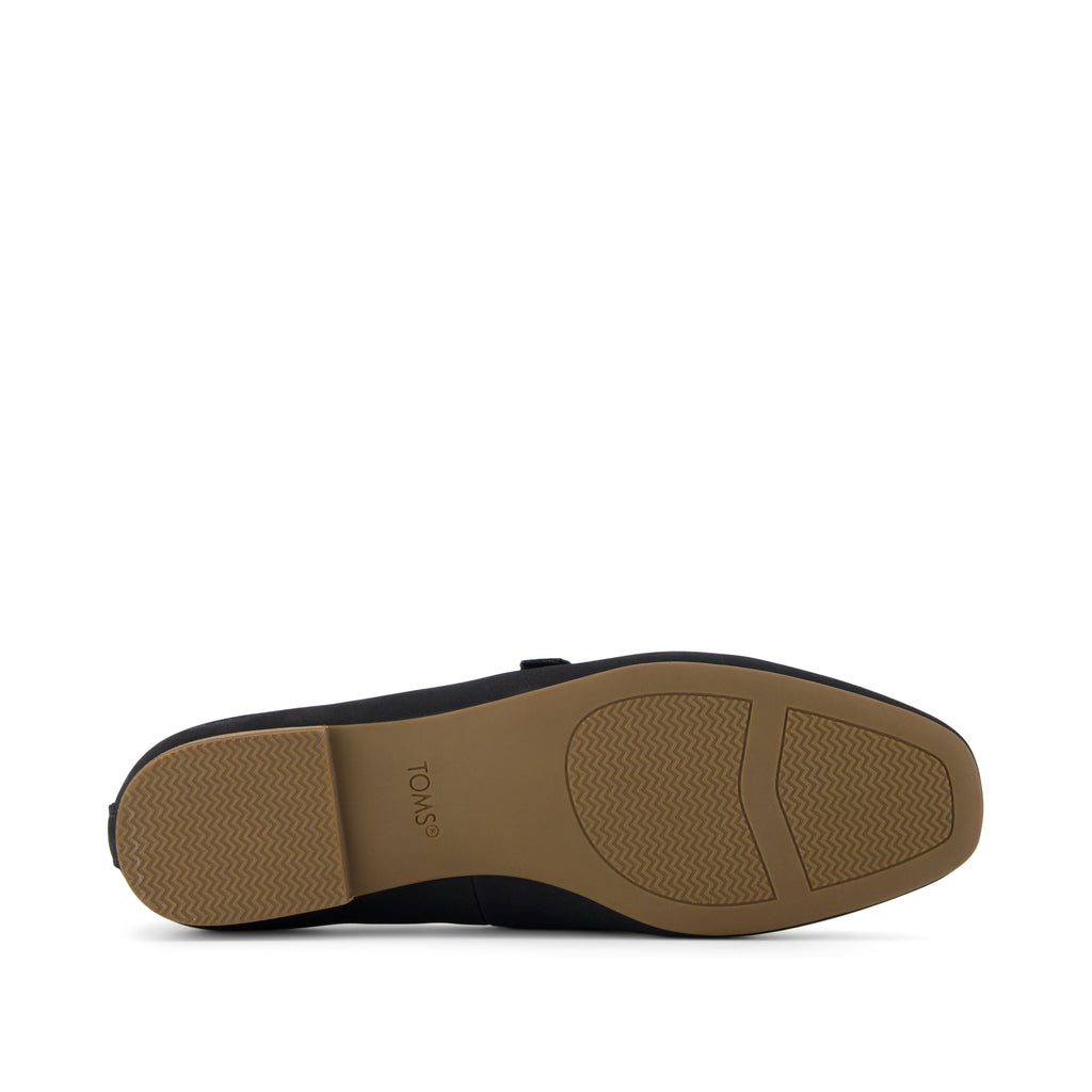 Bianca Black Leather Flat Bottom Sole View