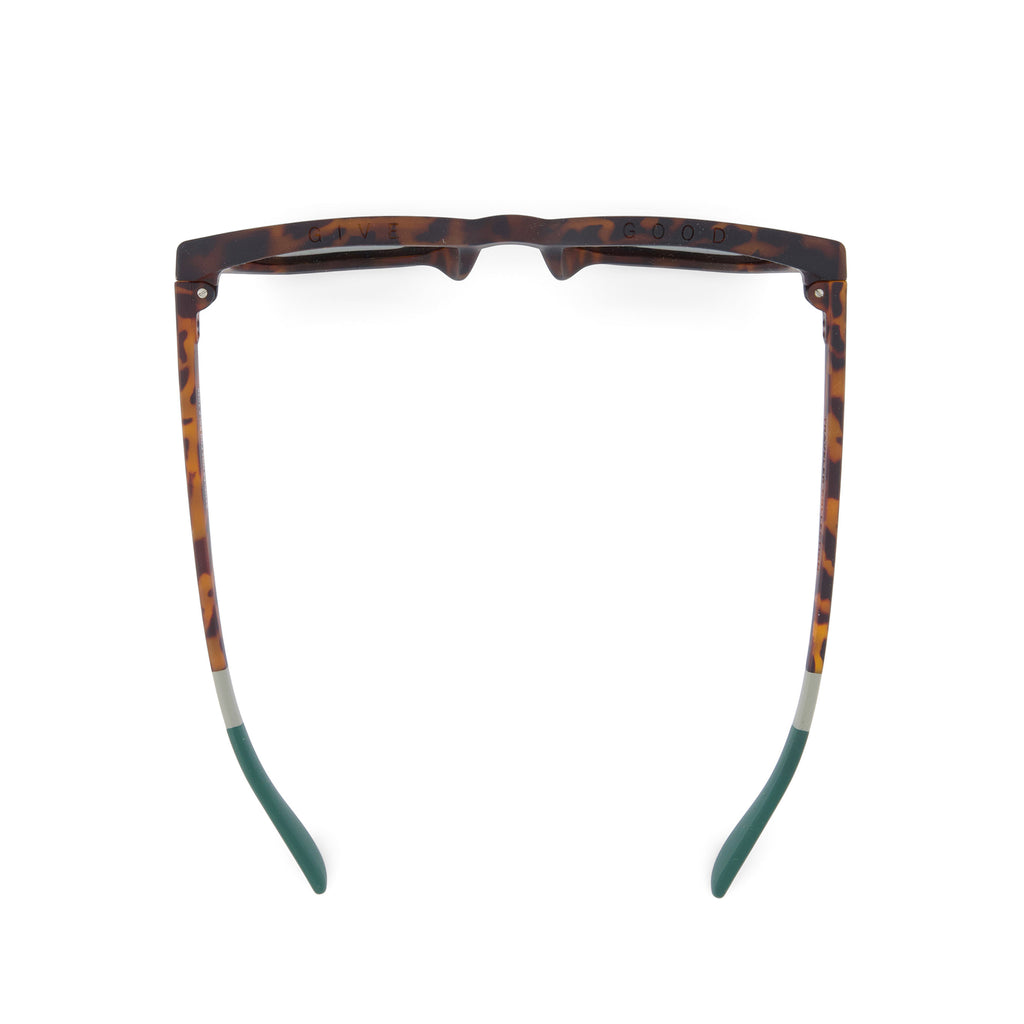 Savanna Traveler Sunglasses  - Matte Tort - Bottle Green Top View