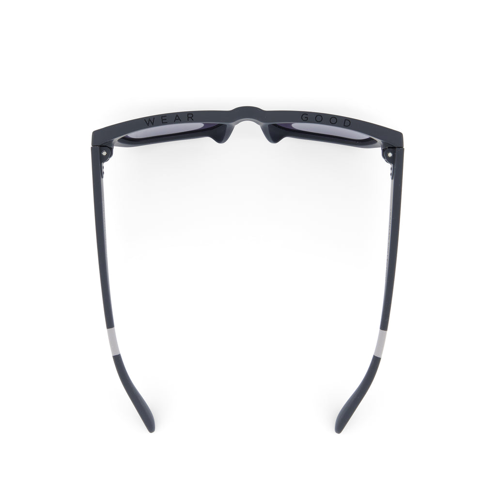 Devon Traveler Sunglasses  - Matte Dark Grey Polar Top View