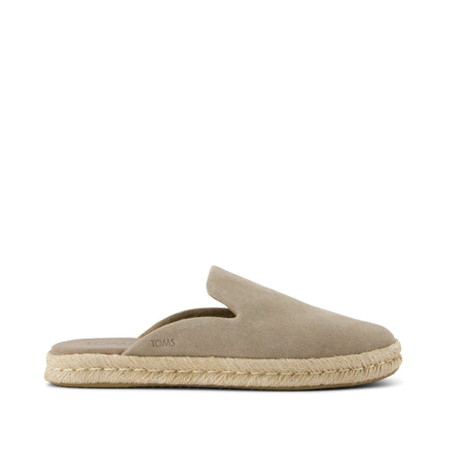 Santiago Mule Espadrille - Dune Grey Suede Side View
