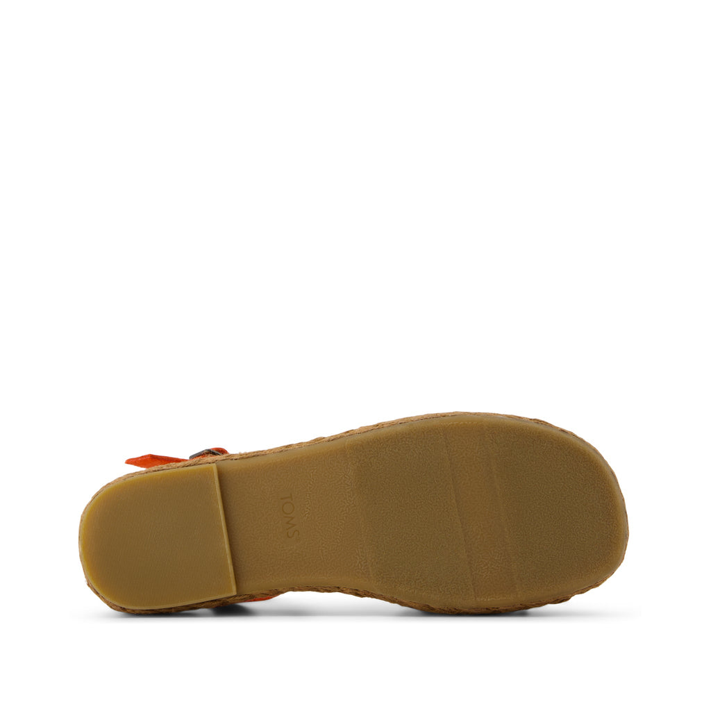 Abby Flatform Espadrille Sandal - Flame Diamond Global Woven Bottom Sole View