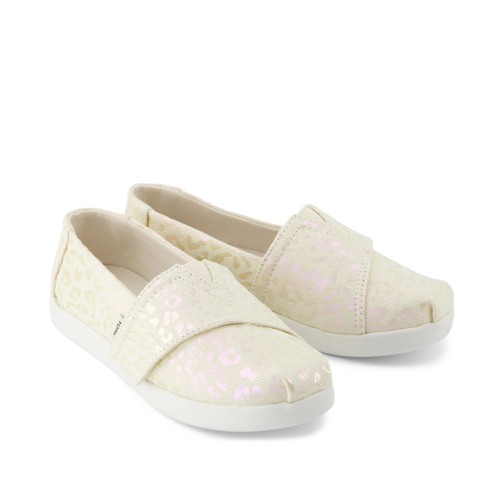 Alpargata Classic Kids Shoe - Natural Iridescent Leopard Front View