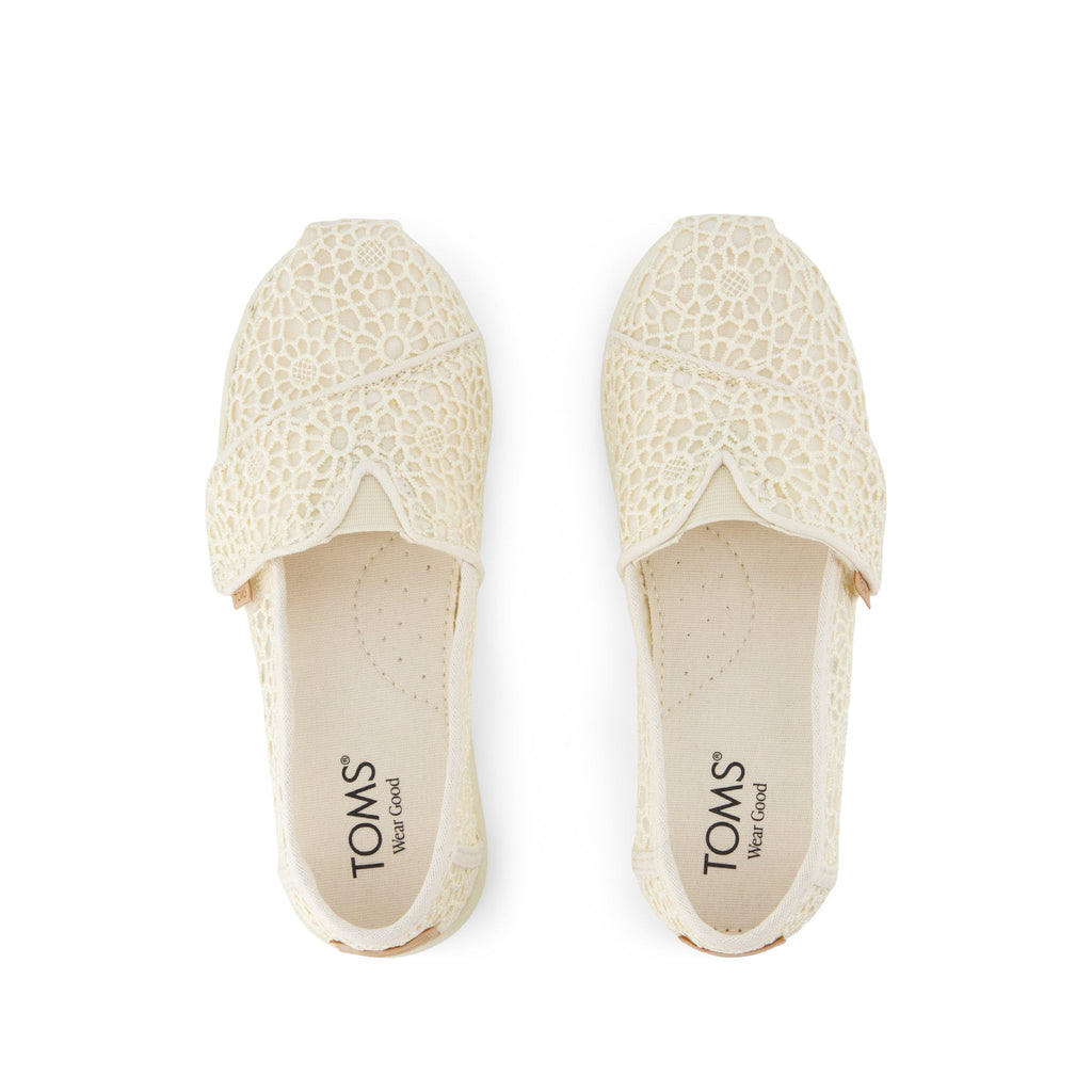 Alpargata Classic Kids Shoe - Natural Moroccan Crochet Top View