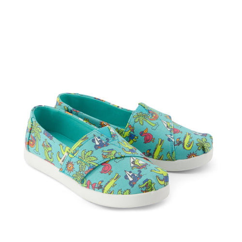Alpargata Classic Kids Shoe - Aqua Glow in the Dark Miami Alligators Front View