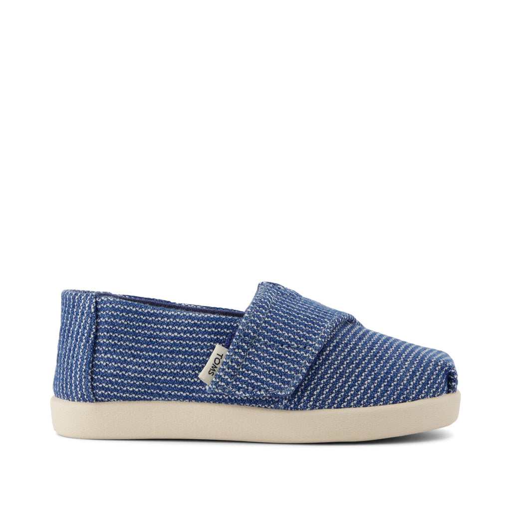 Alpargata Classic Toddler Shoe - Dark Sky Subtle Stripes Side View