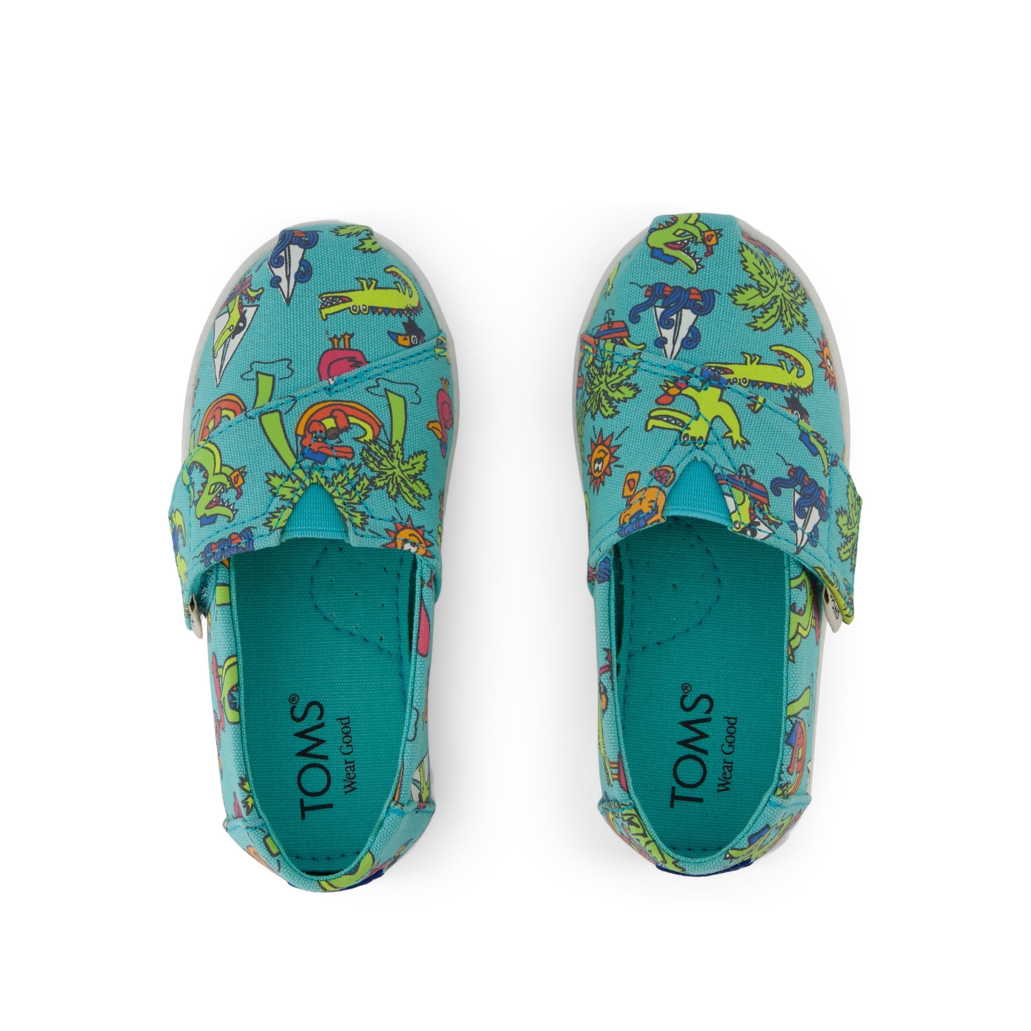 Alpargata Classic Toddler Shoe - Aqua Glow in the Dark Miami Alligators Top View