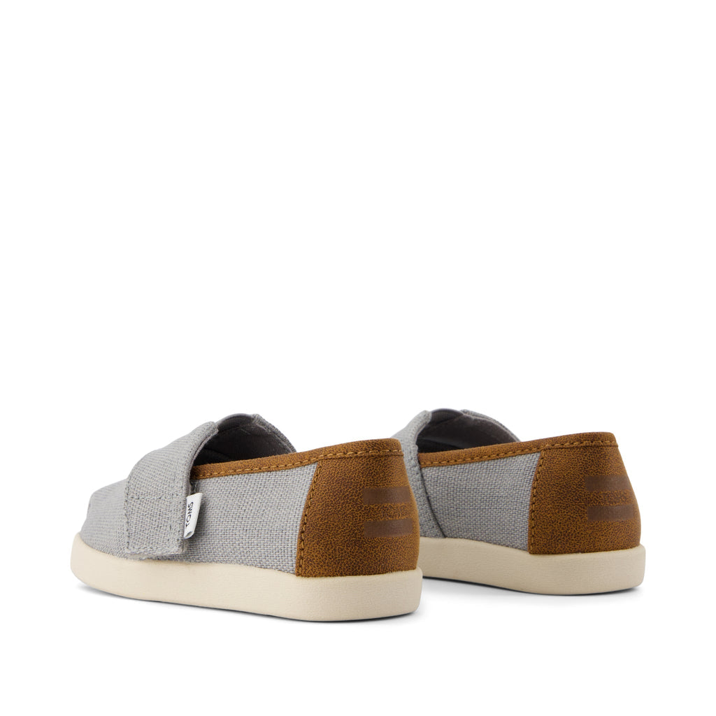 Alpargata Classic Toddler Shoe - Drizzle Grey Heritage Canvas and  PU Trim Back View