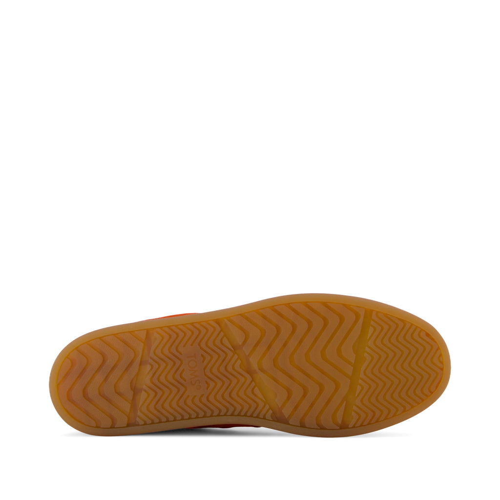 Collins Casual Lace-Up Sneaker - Flame Suede and Leather Bottom Sole View