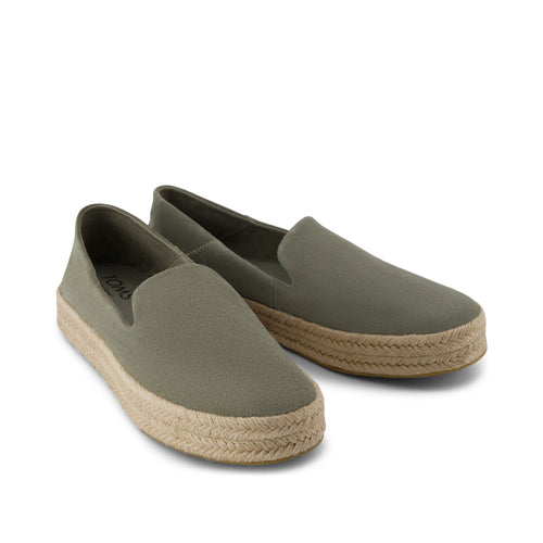 Carolina Espadrille - Vetiver Grey Suede Front View