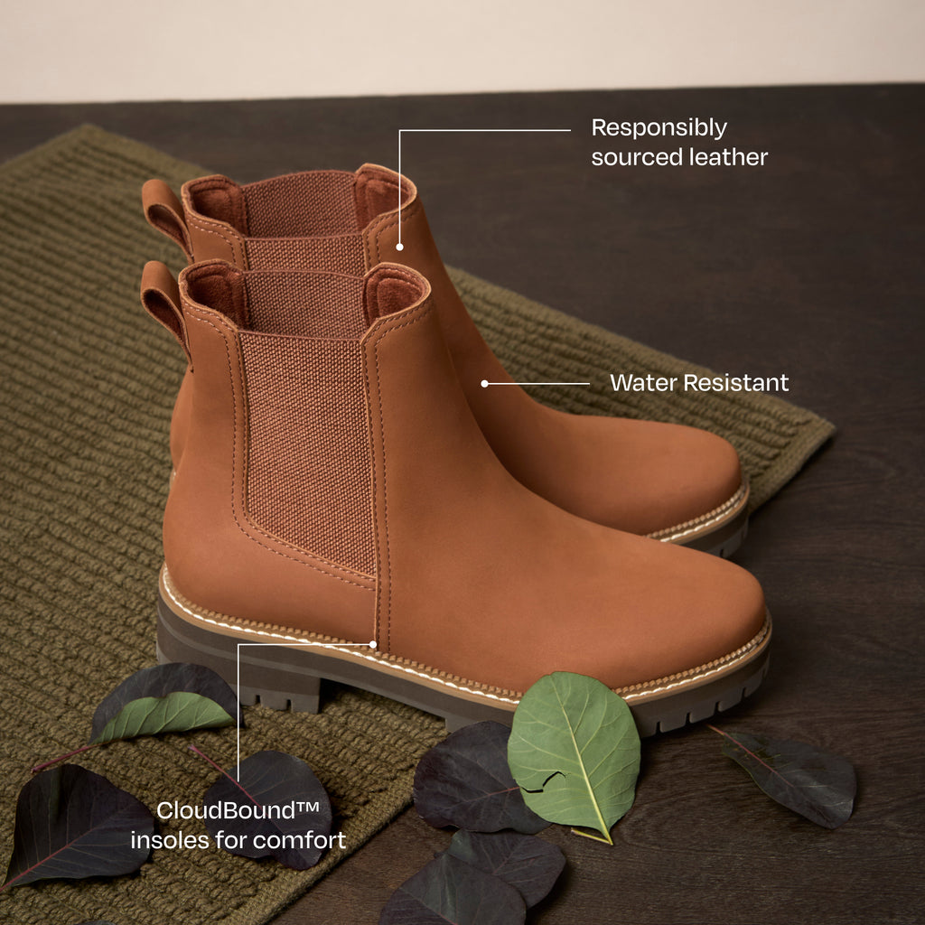 Bennet Boot - Water Resistant Amber Brown Nubuck Leather