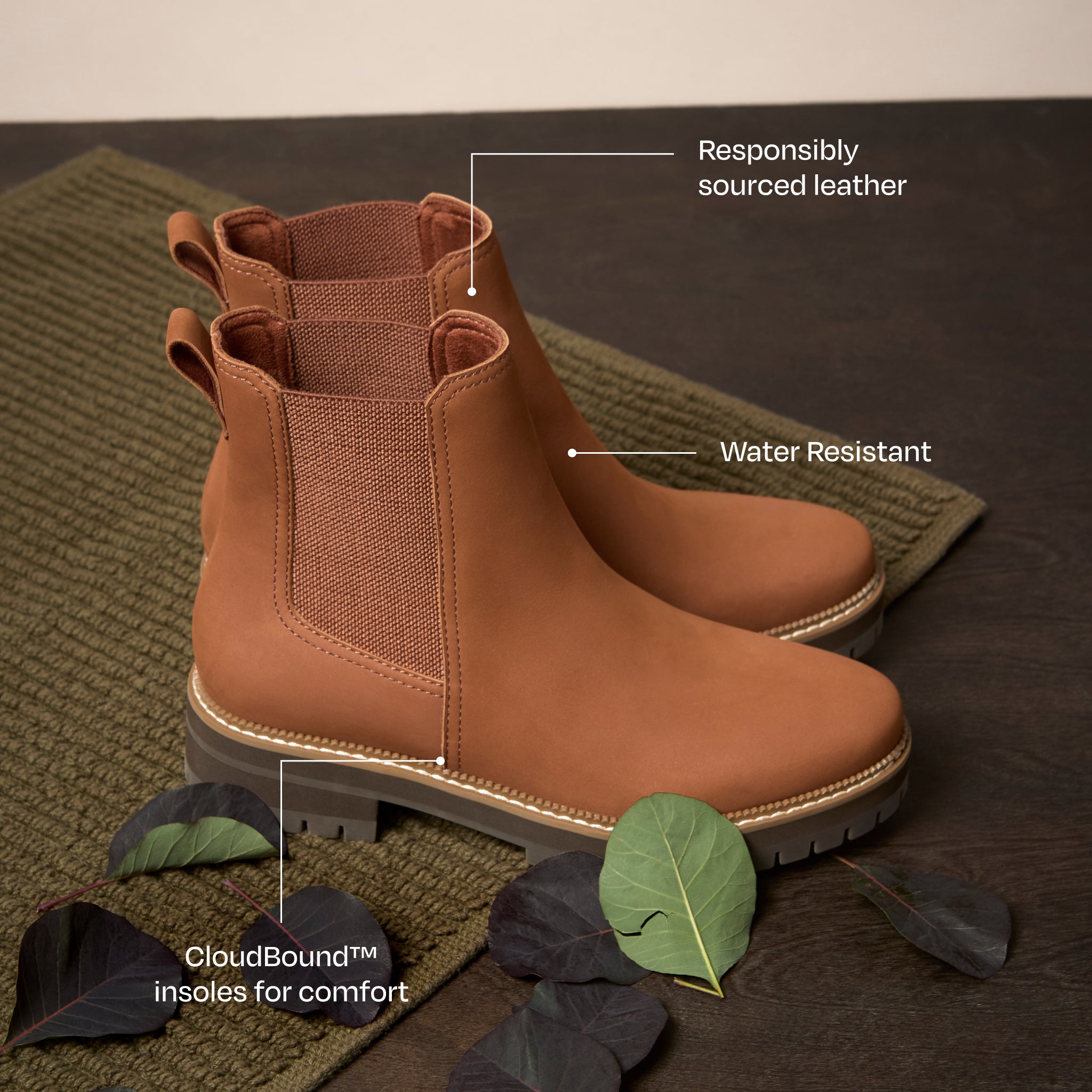 Bennet Boot - Water Resistant Amber Brown Nubuck Leather
