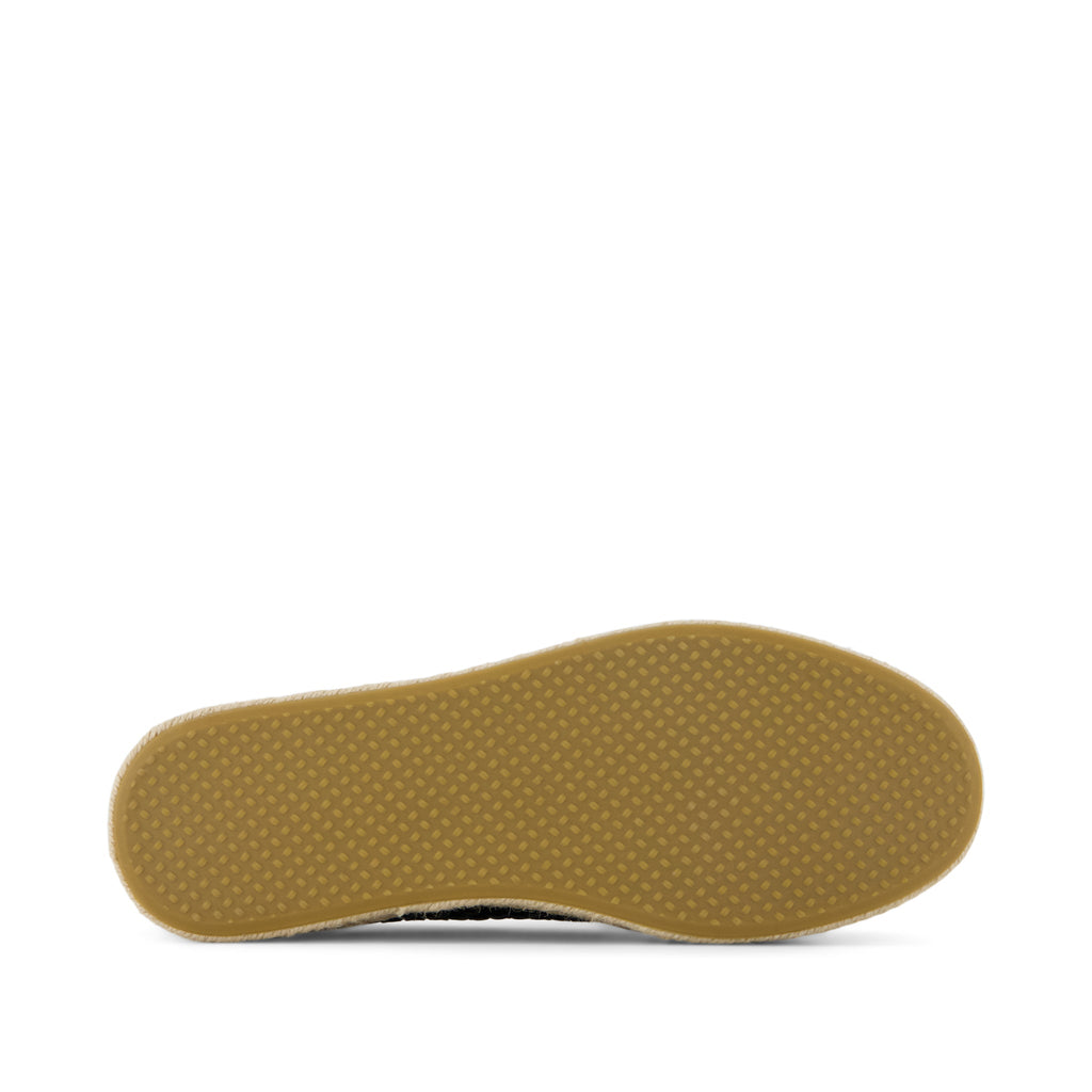 Carolina Espadrille - Black Woven Basket PU Leather Bottom Sole View