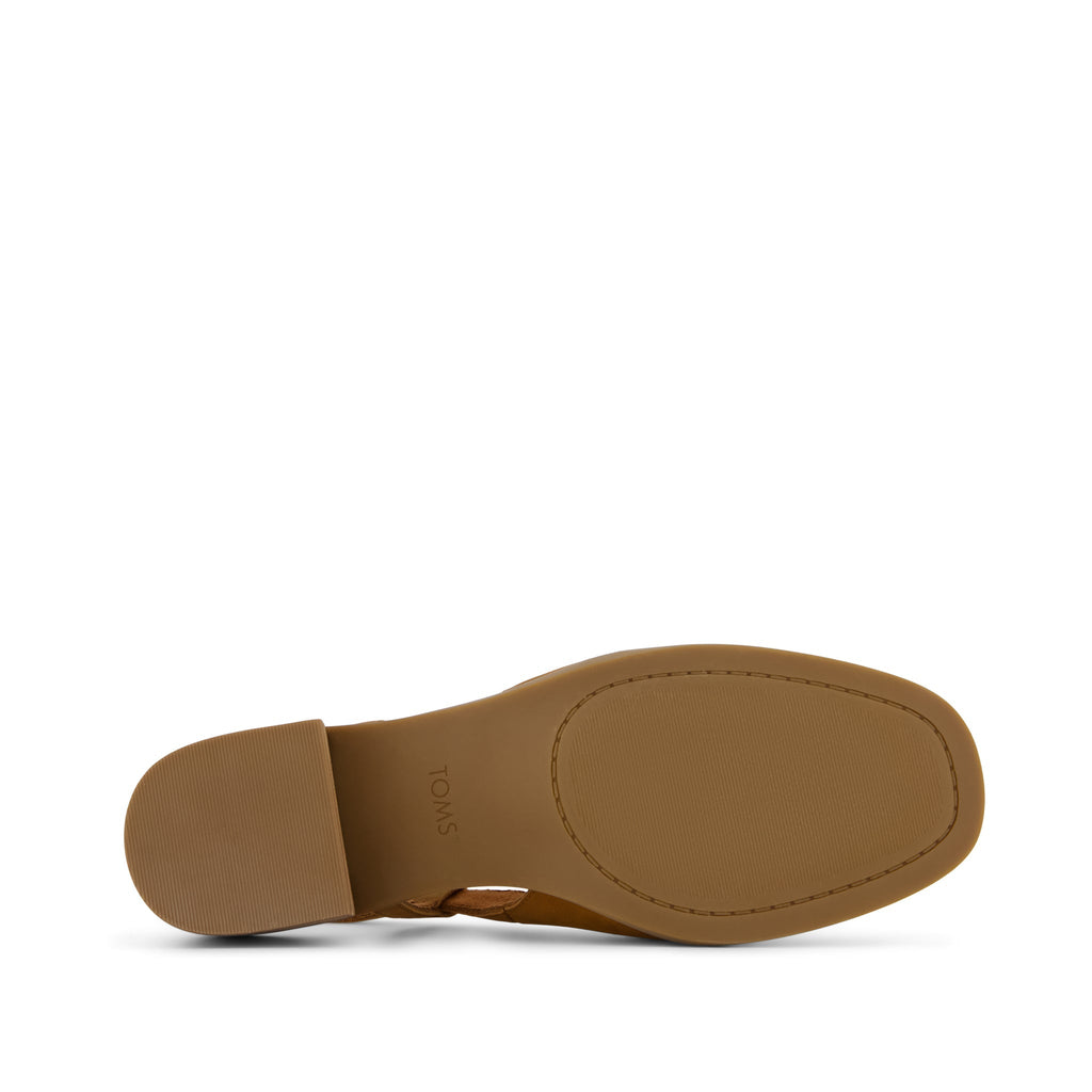 Jaclyn Slingback Heel - Amber Brown Nubuck Leather Bottom Sole View