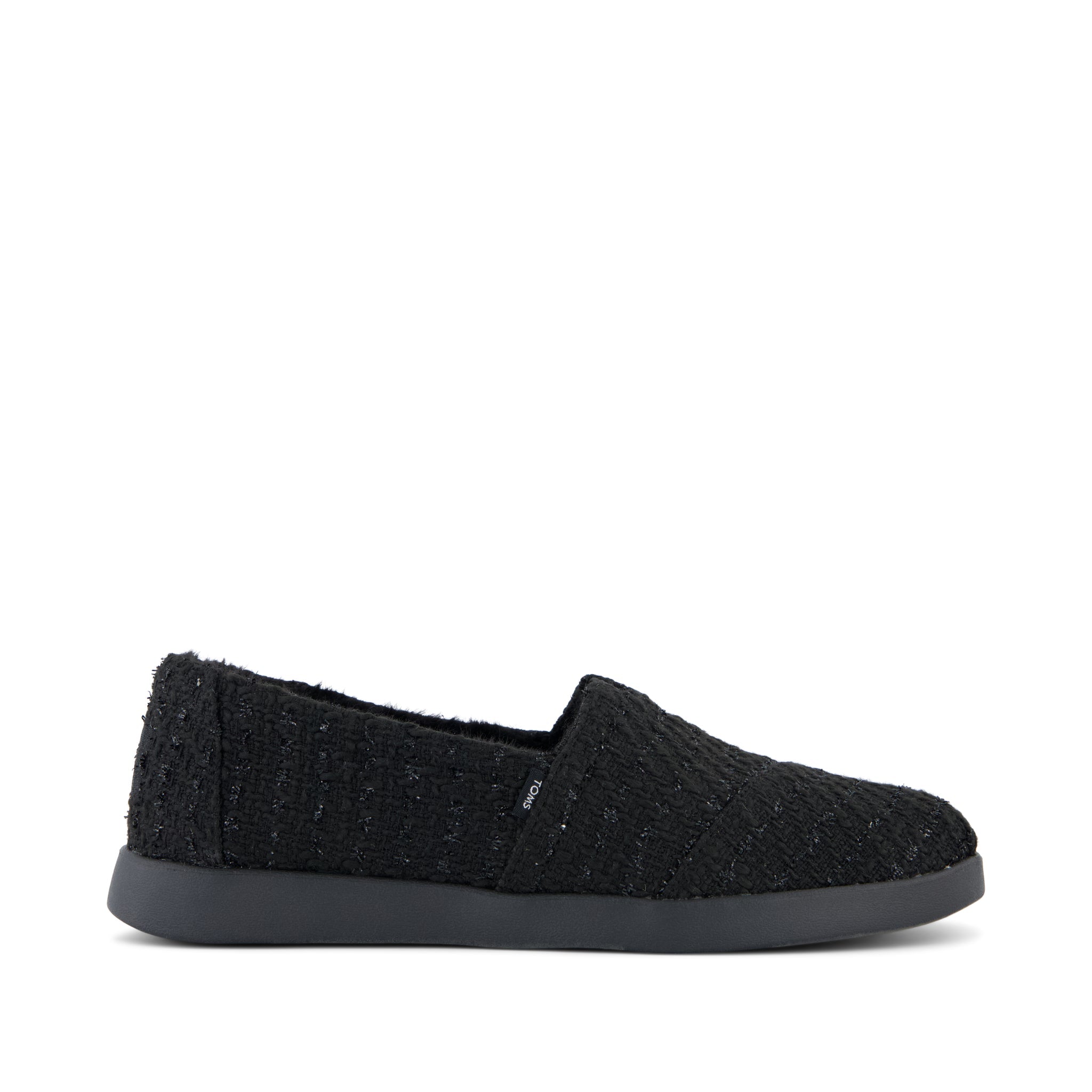 Alpargata Plus - Black Metallic Faux Fur Side View