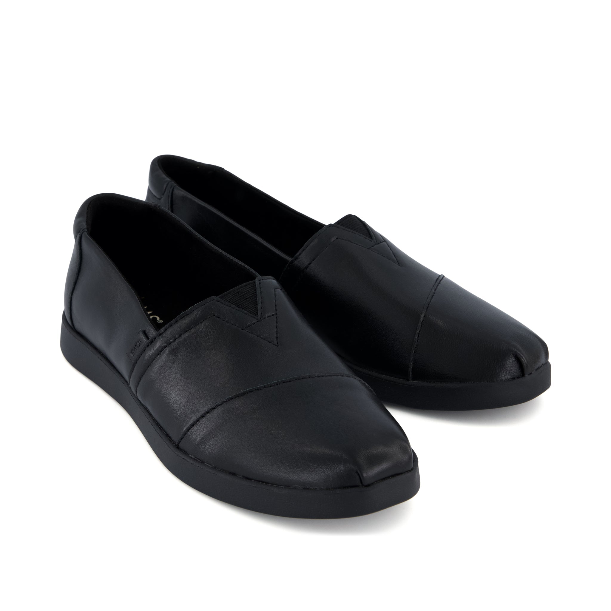 Alpargata Plus - Black Leather Front View