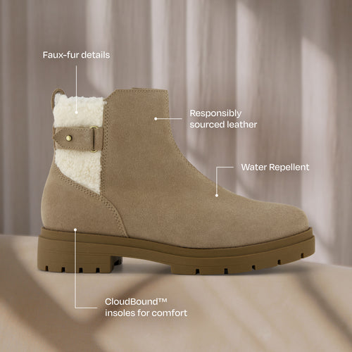 Astrid Boot - Water Repellent Dune Grey Suede