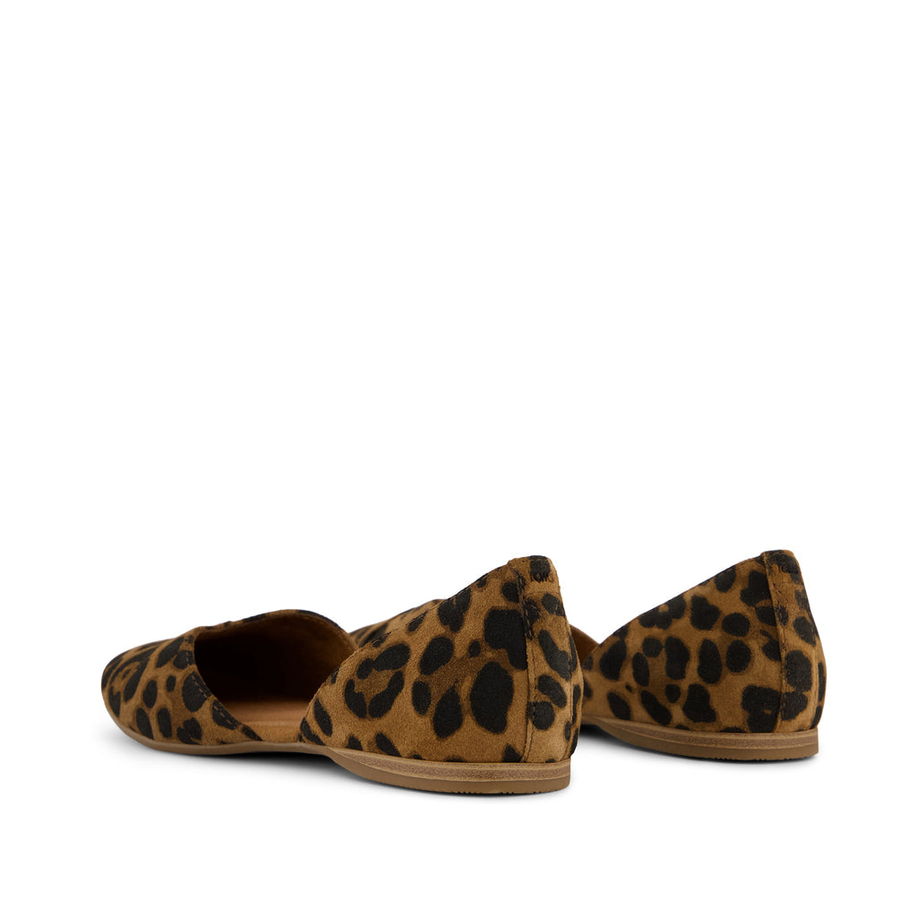 Gemma D'Orsay Flat - Brown Sugar Leopard Suede Back View