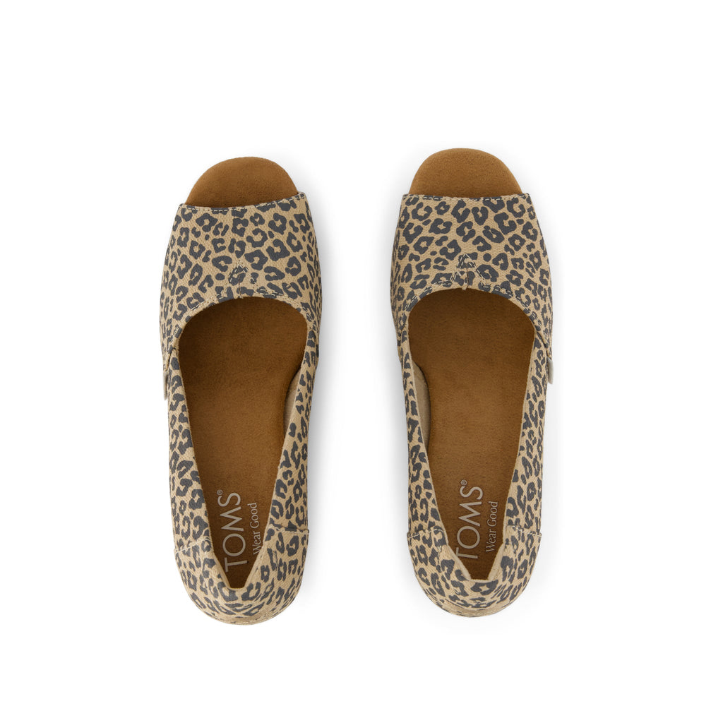 Essential Wedge Peep-toe - Beige Leopard Print Top View