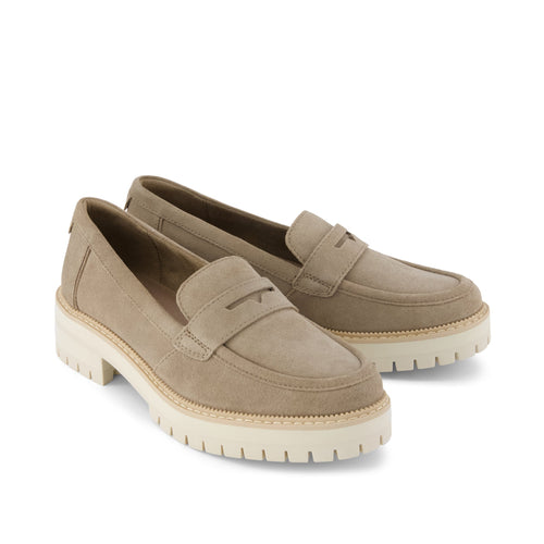 Cara Loafer - Dune Beige Suede Front View