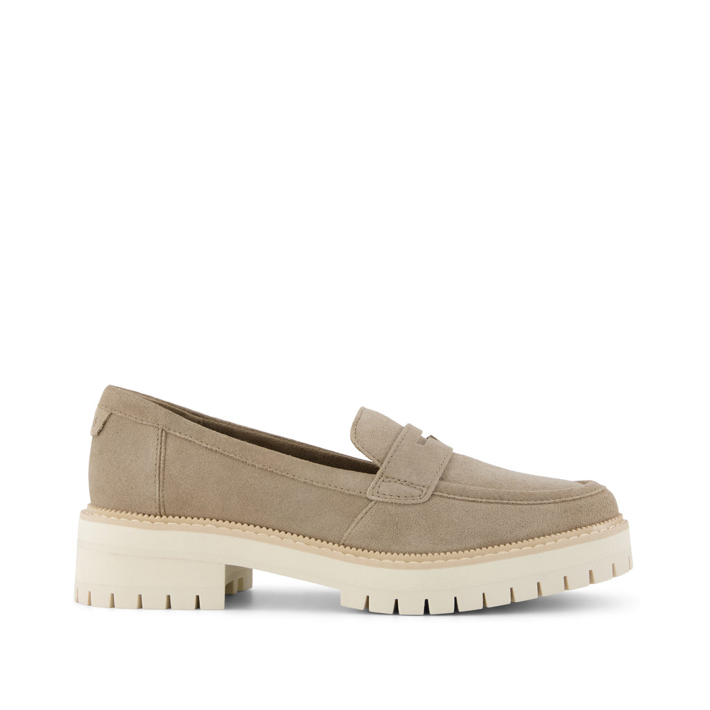 Cara Loafer - Dune Beige Suede Side View