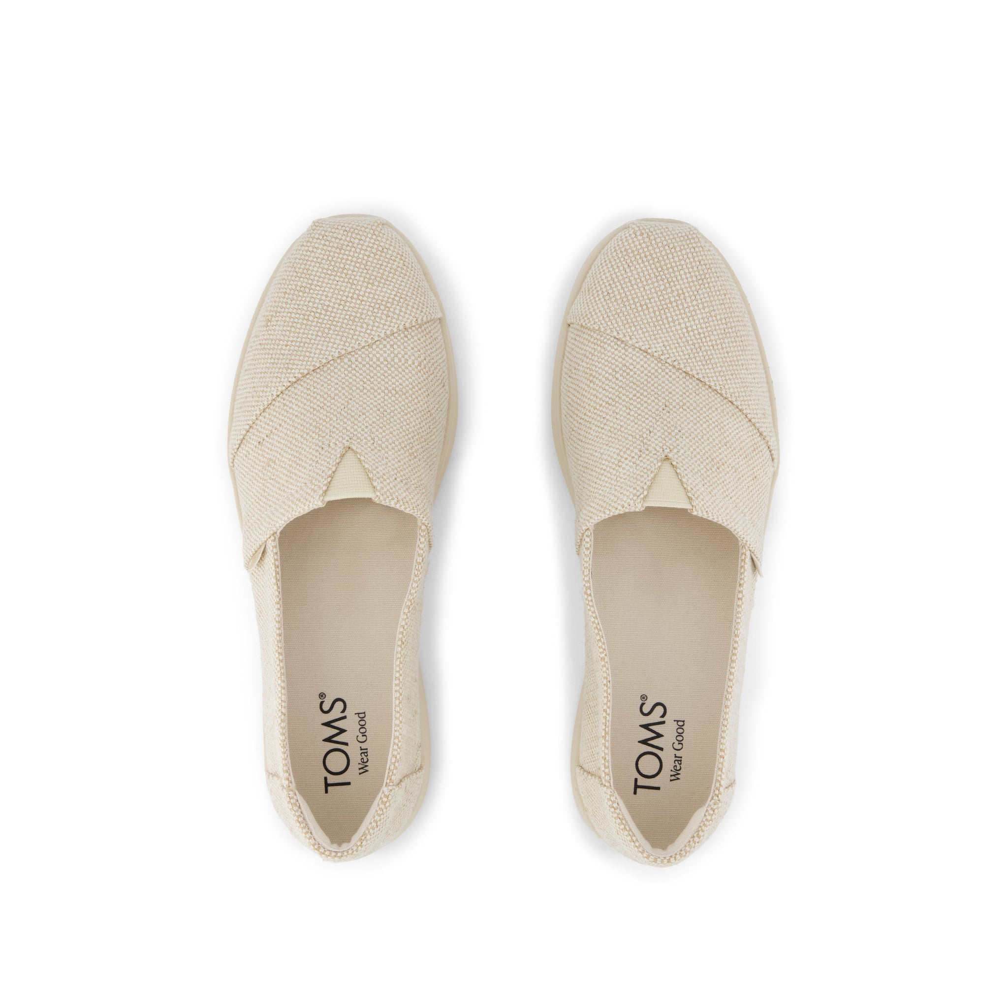 Alpargata Plus  - Beige Glimmer Slub Canvas Top View