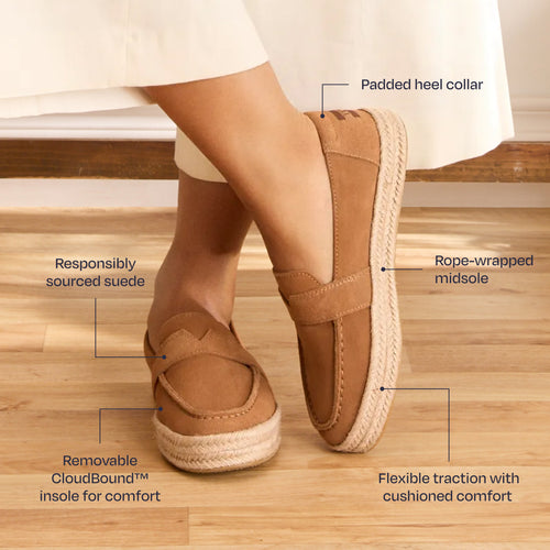 Blakely Espadrille Loafer - Camel Brown Suede
